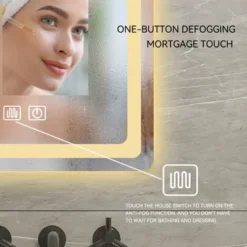 36 In. H LED Single Bathroom Vanity Mirror In Polished Crystal Bathroom Vanity LED Mirror For Bathroom Wall Smart Lighted Vanity Mirrors -House Furnish World GUEST 722b5012 70f4 4f6e 9236 575e991524b5