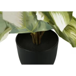 Artificial Plant, 13" Tall, Monstera Calthea, Indoor, Faux, Fake, Table, Greenery, Potted, Set Of 2, Decorative, Green Leaves, Black Pots -House Furnish World GUEST 730dccde a255 41ae b0de 6c421be28b13