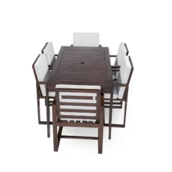 Patio Dining Set Outdoor Dining Table And Chair Set With And Removable Cushions For Patio, Backyard, Garden, Dark Brown -House Furnish World GUEST 751f03de abab 4172 9fab c3d511de8b04