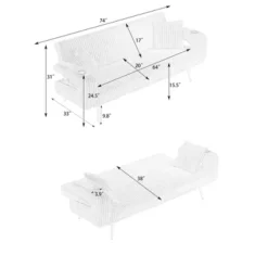 The Straight-row White Polyester Sofa With Throw Pillows, Featuring A Minimalist Style, Is Suitable For The Living Room And Study -House Furnish World GUEST 753e9dd9 8b98 497d 8e0b 5769bd62f061