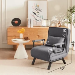 Folding Chair Bed, Comfy Convertible Sleeper Sofa, 5 In 1 Folding Bed With 5-Position Adjustable Backrest & Pillow, Floor Single Chairs -House Furnish World GUEST 76f64b3f d7fb 49d3 8e9a 8ee8ac5e4260