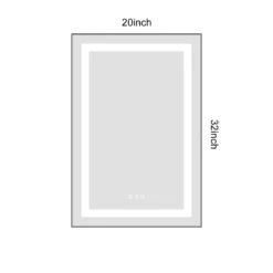20 X 32 Inch LED Bathroom Mirror With Front And Backlight,Wall Mounted Vanity Mirror With Aluminum Frame,Anti-Fog, Memory, 3 Colors, Stepless Dimmable -House Furnish World GUEST 77fe9663 0333 45cc 98da 13985fe3ab47