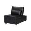 Folding Ottoman Sofa Bed BLACK