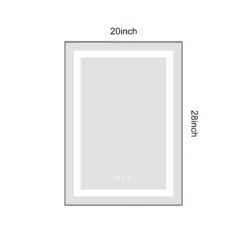 20 X 28 Inch LED Bathroom Mirror With Front And Backlight, Wall Mounted Vanity Mirror With Aluminum Frame, Anti-Fog,Memory,3 Colors, Stepless Dimmable -House Furnish World GUEST 792b4b4f a371 4294 bf44 19aaf8a10f1d