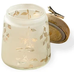 Twigy Frosted Glass Jar With Wooden Lid - 4.9X4.9X7.4in -House Furnish World GUEST 79c137da c296 47eb 9980 8b7c215ced9c
