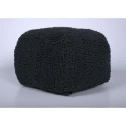 Spongy Microfiber Square Pouf, Dark Charcoal -House Furnish World GUEST 79ea3b5b 4984 4c06 9413 f191b15e8e12
