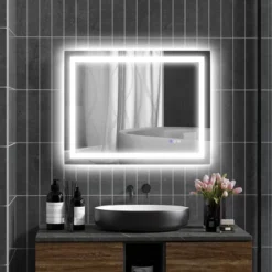 LED Bathroom Mirror With Lights, 35inx 28inBacklit Front Lit LED Mirror For Bathroom, Anti-Fog, Memory,Infinite Color Temperature, Horizontal/Vertical -House Furnish World GUEST 7b1ce365 603a 451f a8dd 9183a2f95fbc