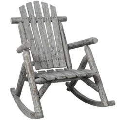 Wooden Porch Rocker Chair,Durable Wooden Porch Rocker Chair,Fir Log Rocking Chair,Patio Rockers For Outside,Garde.Light Gray Color -House Furnish World GUEST 7c32739a ce25 47f5 95e2 9ac970f6bda6
