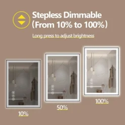 40x30 Inch Frameless LED Bathroom Mirror,Smart Mirror