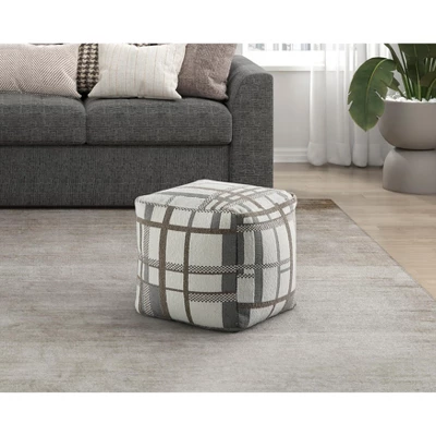 Square Pouf Multi-Color Jacquard Fabric Upholstery Modern Ottoman, Footstool, Non-Slip Floor Pouf, Bean Bag Chair, 1pc Sitting Pouf 3 Square Pouf Multi-Color Jacquard Fabric Upholstery Modern Ottoman, Footstool, Non-Slip Floor Pouf, Bean Bag Chair, 1pc Sitting Pouf - Image 3