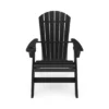 Black Adirondack Chair ¨C Sturdy HDPE Poly Lumber For Poolside, Patio, And Garden Relaxation