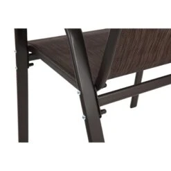 2 Piece Patio Chairs,Outdoor Camping Chair With Breathable Textilene Fabric,Set Of 2 Chairs With Armrest High Backrest For Garden,Space Saving( Brown)