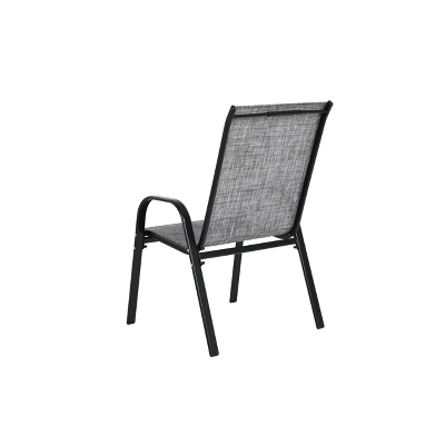 2 Piece Patio Chairs,Outdoor Camping Chairs With Breathable Textilene Fabric,Set Of 2 Chairs With Armrest High Backrest For Garden,Space Saving( Grey) 3 2 Piece Patio Chairs,Outdoor Camping Chairs With Breathable Textilene Fabric,Set Of 2 Chairs With Armrest High Backrest For Garden,Space Saving( Grey) - Image 3