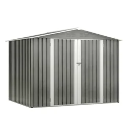 8 X 6 FT Outdoor Waterproof Garden Tool Storage Sheds With Metal Foundation With Floor Frame,with Lockable Doors & Air Vents, For Backyard, Lawn, Gray -House Furnish World GUEST 81935e0b 8202 421e 9358 14b0e63f062d