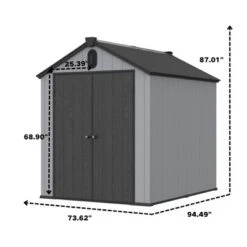 XWT012-1 6*8ft Resin Plastic Storage Shed For Backyard Garden Big Spire Tool Storage -House Furnish World GUEST 81bb6c58 8a9c 4b7f 8318 df6842595c84