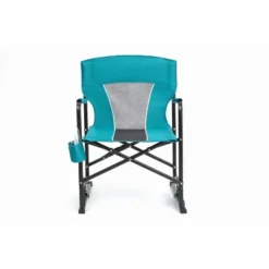 Outdoor Freestyle Rocker Camping Chair Portable Folding Rocking Chair With Solid, Durable Armrests, Drink Holder & Comfortable Backrest -Blue -House Furnish World GUEST 82b96bfc 6194 447c 9aaa d4ee0dda6cbc