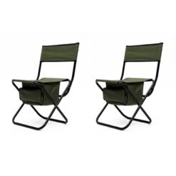 2-piece Folding Outdoor Chair With Storage Bag, Portable Chair For Indoor, Outdoor Camping, Picnics And Fishing,Green -House Furnish World GUEST 8407ad99 a0a2 4981 8cbf 2e669f72f8bd
