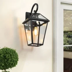 21"(H) 1-Pack Outdoor Wall Lantern Light ¨C Modern Black Metal & Clear Glass Sconce For Porch, Patio, And Garden Lighting (Bulb Not Included) 19 21"(H) 1-Pack Outdoor Wall Lantern Light ¨C Modern Black Metal & Clear Glass Sconce For Porch, Patio, And Garden Lighting (Bulb Not Included) -House Furnish World GUEST 85a44b1b b18b 48d7 8d54 0b737e5e320c