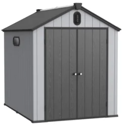 XWT012-1 6*8ft Resin Plastic Storage Shed For Backyard Garden Big Spire Tool Storage -House Furnish World GUEST 85f6f7dd 5568 47b4 9604 8e6279b4d6f6