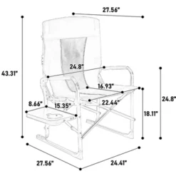 Camping Directors Chair, Heavy Duty,Oversized Portable Folding Chair With Side Table, Pocket For Beach, Fishing,Trip,Picnic,Lawn Red -House Furnish World GUEST 862daff9 70ed 498e 8000 8b20b59f7be8