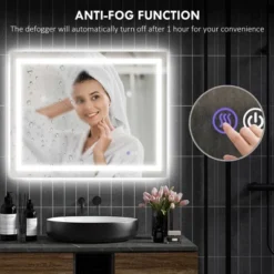 LED Bathroom Mirror With Lights, 39inx 32in Front Lit LED Mirror For Bathroom, Anti-Fog, Memory,Wall Mounted Dimmable Vanity Mirror -House Furnish World GUEST 86d4f10c e49b 47af aad8 f67900500a30
