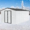 Metal Garden Sheds 12ftx10ft Outdoor Storage Sheds White+Grey