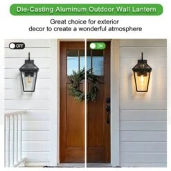 Soscooter 21"-2-Pack Outdoor Wall Lantern Light ¨C Modern Black Metal & Clear Glass Sconce For Porch, Patio, And Garden Lighting (Bulb Not Included) 15 Soscooter 21"-2-Pack Outdoor Wall Lantern Light ¨C Modern Black Metal & Clear Glass Sconce For Porch, Patio, And Garden Lighting (Bulb Not Included) -House Furnish World GUEST 885c1aa7 dbbd 48c3 b44f 6a66c2777323 1