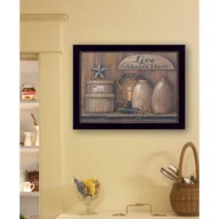 "Love Abides Here Shelf" By Pam Britton, Ready To Hang Framed Print, Black Frame -House Furnish World GUEST 8899b3a9 d5e4 41e7 ac4a dad9c449a414
