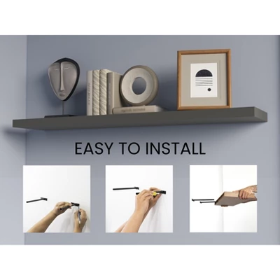 Greer Floating Shelf In Melamine X2, Grey 6 Greer Floating Shelf In Melamine X2, Grey - Image 6