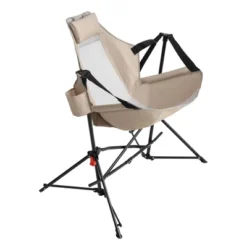 Camping Chair, Folding Portable Rocking Chair,Adjustable Back Swinging Chair With Pillow Cup Holder,Recliner With Carry Bag For Outdoor Travel , KHAKI -House Furnish World GUEST 894af267 0a33 4eb3 9bed c83d198b9c80