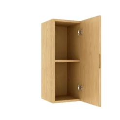 12" Wall-Mounted Floating Striped Bathroom Vanity Side Cabinet With Door And Shelf, (Suitable For BRON Bathroom Vanity), Corolla Oak Woodgrain Color