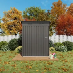 5X3 FT Outdoor Storage Shed, Tool Shed With Pitched Roof And Lockable Door Compact Metal Tool Shed For Garden, Backyard, Patio,Bike Storage, Gray -House Furnish World GUEST 8a0472a1 a21f 46bd adc5 08a1093896e2