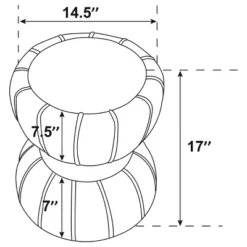 1pc Round Upholstered Ottoman Pouf Berry Velvety Soft Upholstery Vertical Ribbing Hourglass Silhouette Wide Metal Band Footrest Seat Makeshift Table -House Furnish World GUEST 8aabfd27 169a 489d 9da2 35e7a7e9f83f