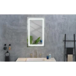 40 X 28 Inch LED Bathroom Mirror With Front And Backlight, Wall Mounted Vanity Mirror, Anti-Fog, Memory, 3 Colors, Stepless Dimmable -House Furnish World GUEST 8ac13ad1 13c4 4bd8 9ee8 2793ae1d4ead