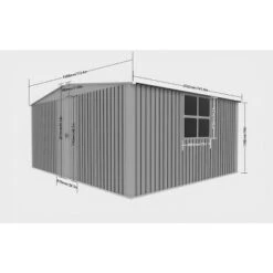 New Outdoor Storage Shed Has Two Functions:Metal Shed And Firewood Shed 14 Ft X 12 Ft, More Suitable For Winter , Grey -House Furnish World GUEST 8b9774c3 878b 4fd1 b15b 3764b12db9ea