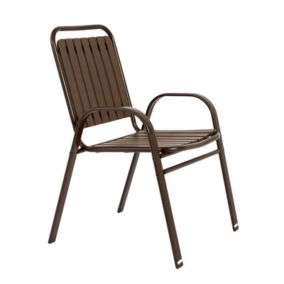 5-Piece Plastic Chair And Steel Table Outdoor Dining Set, Plastic Chairs And Table Set For Garden Patio, Brown 13 5-Piece Plastic Chair And Steel Table Outdoor Dining Set, Plastic Chairs And Table Set For Garden Patio, Brown - Image 13