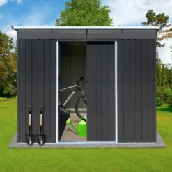 Metal Garden Sheds 8ftx6ft Outdoor Storage Sheds Acrylic Total -House Furnish World GUEST 8c372df9 0f3a 4c18 9d47 fcc55ff9f471