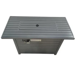 25'' H X 42'' W Steel Propane Outdoor Fire Pit Table With Lid (Grey) -House Furnish World GUEST 8e21ac74 911d 4e2a 8fc2 bd6ca0b6e489