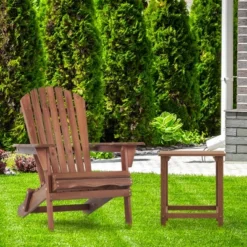 Wooden Outdoor Folding Adirondack Chair Set Of 2 Wood Lounge Patio Chair For Garden,Garden, Lawn, Backyard, Deck, Pool Side, Fire Pit,Half Assembled, -House Furnish World GUEST 8e5df4c1 0ad1 43b4 8326 b54fb57c405a