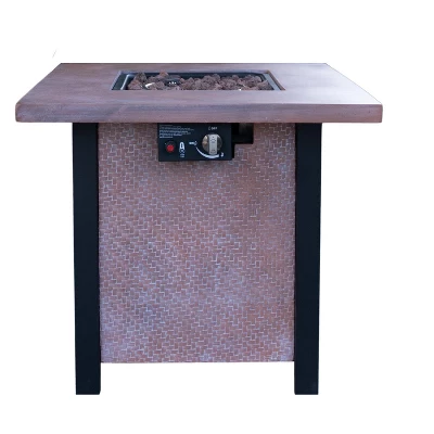 25" H Outdoor Patio Propane Gas Fire Pit Table - 50,000 BTU High-temperature-resistant Carving Process For Of Rattan Weaving Grain 3 25" H Outdoor Patio Propane Gas Fire Pit Table - 50,000 BTU High-temperature-resistant Carving Process For Of Rattan Weaving Grain - Image 3