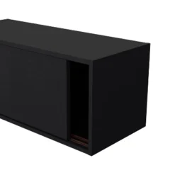 Wall Cabinet 13" H, 2 Sliding Doors, 1 Shelf, Black -House Furnish World GUEST 8e827f5d eec0 426a a597 063b554a7260