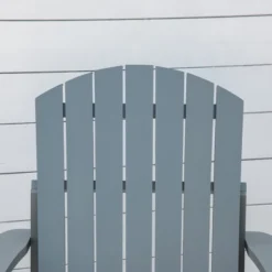 Outsunny Wooden Adirondack Chair, Outdoor Patio Lawn Chair With Cup Holder, Weather Resistant Lawn Furniture, Classic Lounge For Deck, Garden,Grey -House Furnish World GUEST 8f3ced19 aa79 4ce7 8882 5439736645e5