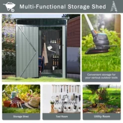 5ft X 3ft Outdoor Metal Storage Shed Transparent Plate Black -House Furnish World GUEST 8f570572 6d48 4f39 99f8 c05acb9b5154