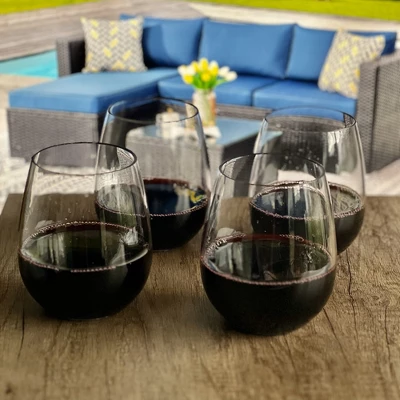 Oval Halo Tritan Glasses Drinking Set Of 4 DOF (18oz), Plastic Drinking Glasses, BPA Free Cocktail Glasses, Drinkware Set, Plastic Water Tumblers 7 Oval Halo Tritan Glasses Drinking Set Of 4 DOF (18oz), Plastic Drinking Glasses, BPA Free Cocktail Glasses, Drinkware Set, Plastic Water Tumblers - Image 7