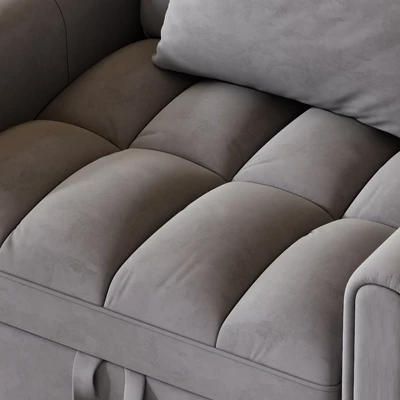 38.2inch Foldable Large-size Sofa Bed, Modern Polyester Single Sofa, Sofa Bed With Adjustable Backrest, 3 Positions And Pillows, Suitable 5 38.2inch Foldable Large-size Sofa Bed, Modern Polyester Single Sofa, Sofa Bed With Adjustable Backrest, 3 Positions And Pillows, Suitable - Image 5