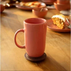 13.5 OZ Ceramic Peach Coffee Mug With Wooden Lid ¨C Elegant & Functional Drinkware 9 13.5 OZ Ceramic Peach Coffee Mug With Wooden Lid ¨C Elegant & Functional Drinkware -House Furnish World GUEST 91e35169 5a9c 4d65 8989 db21aa954a38