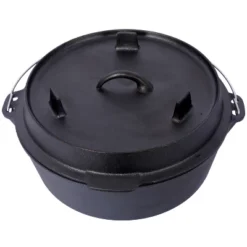 Pre-Seasoned Cast Iron Dutch Oven With Skillet Lid, Outdoor Camping Deep Pot For Camping Cooking BBQ , With Iron Pot Rack, 4.5 Quart -House Furnish World GUEST 91e814a3 18a1 4fa4 b18c d62dfe0abf24 2