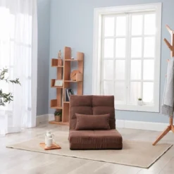 Triple Fold Down Sofa Bed, Adjustable Floor Couch Sofa With One Pillow, 5 Reclining Position, Convertible Polyester Guest Sleeper -House Furnish World GUEST 92745c45 673b 4965 a48e f14d848752b9