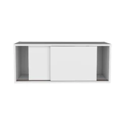 Wall Cabinet 13" H, 2 Sliding Doors, 1 Shelf, White