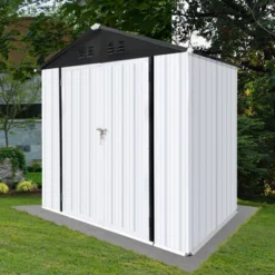 Outdoor Storage Sheds 6FTx4FT Apex Roof White+Black 7 Outdoor Storage Sheds 6FTx4FT Apex Roof White+Black -House Furnish World GUEST 93479ef8 bd71 45d6 8ca7 9b332a004d67